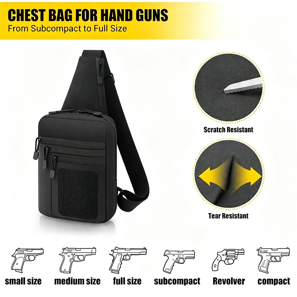 Bolso táctico de pecho para po - Edc Carry Pistols reseña y precio