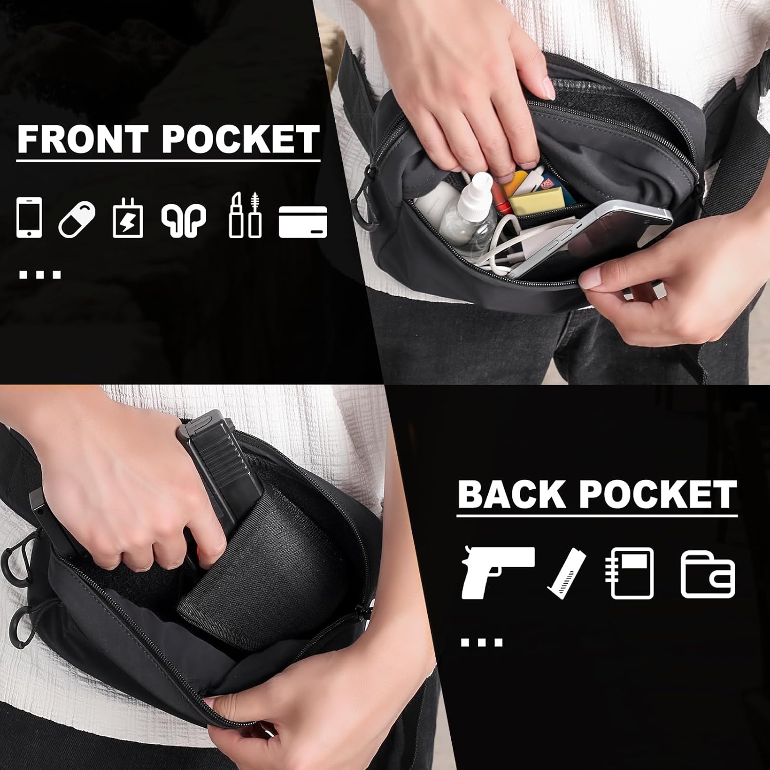 Riñonera táctica con funda, bo - Edc Carry Gun reseña y precio